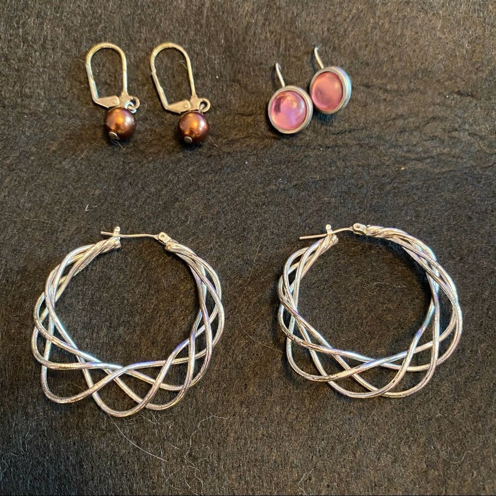 Group of 3 very different 90s earrings
